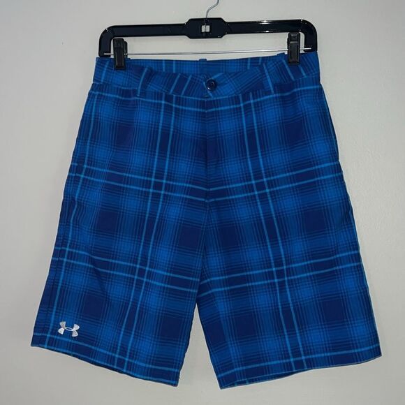 Under Armour youth large loose fit plaid shorts - Picture 2 of 8